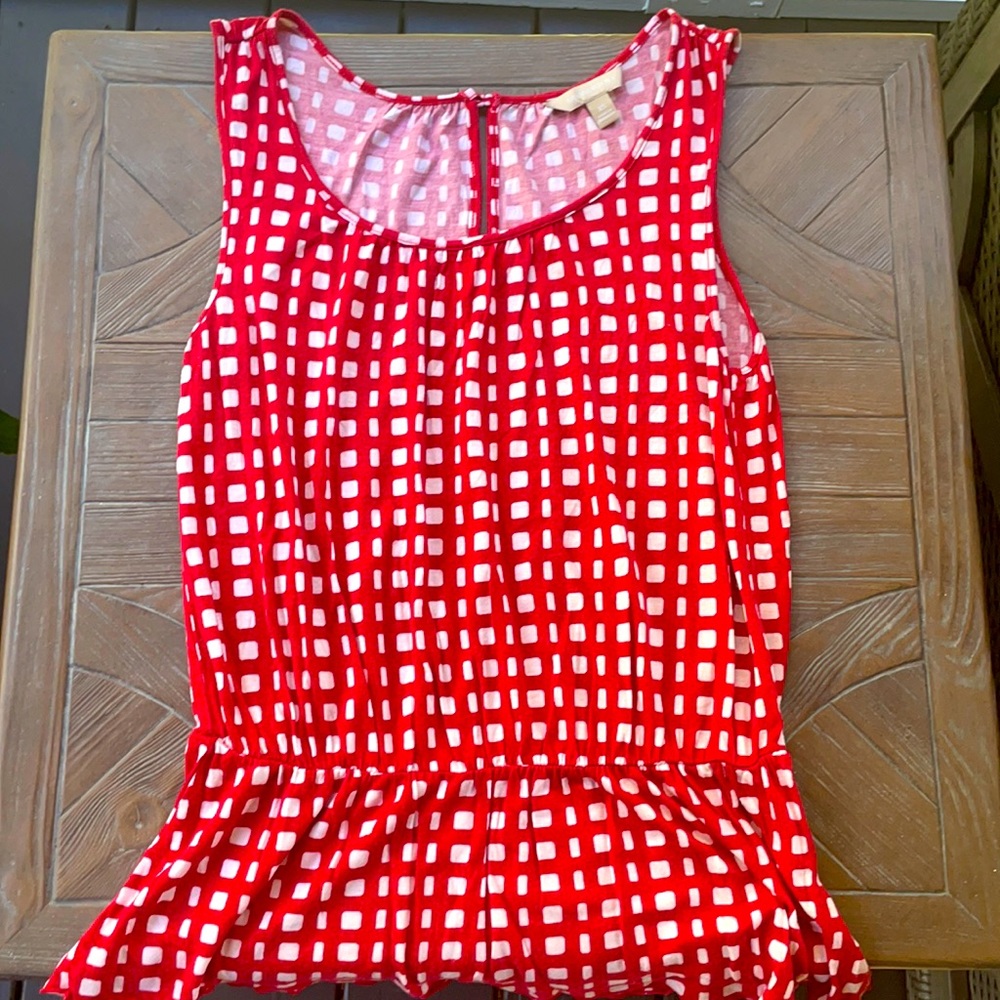 Banana Republic XS Red and white TOP